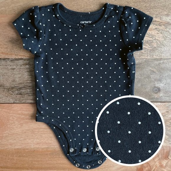🧸 SALE! (5/$15, 8/$22, 12/$30) Carter’s baby bodysuit 6m girls onesie black - Picture 1 of 5